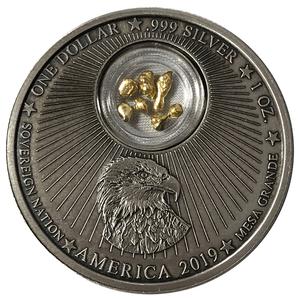 United States / Silver Ounce 2019 Nevada Gold and Silver Rush - obverse photo