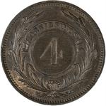 Four Centesimos 1869: Photo Coin, Uruguay, Four Centesimos 1869 / thumbnail