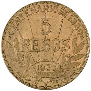 Uruguay / Five Pesos 1930 - obverse photo