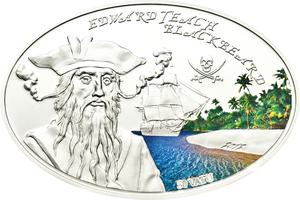 Vanuatu / Fifty Vatu Silver 2012 Edward Teach - Blackbeard - reverse photo