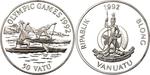 Silver Ounce 1992 Olympic Games - Canoe: Photo Coin, Vanuatu, Silver Ounce 1992 Olympic Games - Canoe / thumbnail