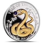 Silver Ounce 2025 Year of the Snake: Photo Coin, Vanuatu, Silver Ounce 2025 Year of the Snake / thumbnail