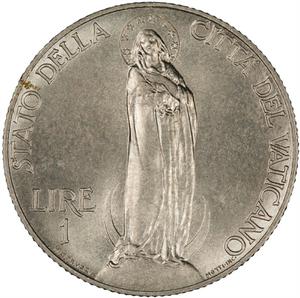 Vatican / One Lira 1930 - reverse photo