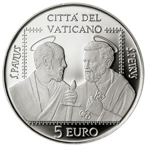 Vatican / Five Euro Silver 2021 St Peter and St Paul - reverse photo