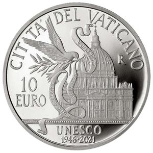 Vatican / Ten Euro Silver 2021 UNESCO - reverse photo