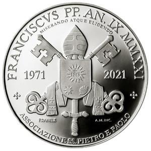 Vatican / Five Euro Silver 2021 St Peter and St Paul - obverse photo