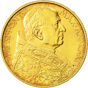 Vatican / One Hundred Lire 1932 Gold - obverse photo