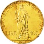 One Hundred Lire 1932 Gold: Photo Coin, Vatican, One Hundred Lire 1932 Gold / thumbnail