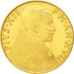 One Hundred Lire 1955 Gold: Photo Coin, Vatican, One Hundred Lire 1955 Gold / thumbnail