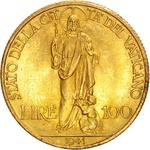 One Hundred Lire 1941 Gold: Photo Coin, Vatican, One Hundred Lire 1941 Gold / thumbnail
