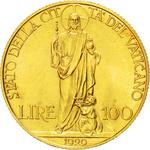 One Hundred Lire 1929 Gold: Photo Coin, Vatican, One Hundred Lire 1929 Gold / thumbnail