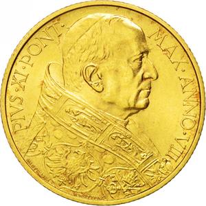 Vatican / One Hundred Lire 1929 Gold - obverse photo