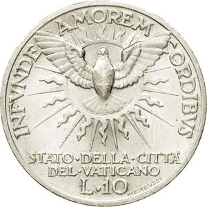 Vatican / Ten Lire 1939 Sede Vacante - reverse photo