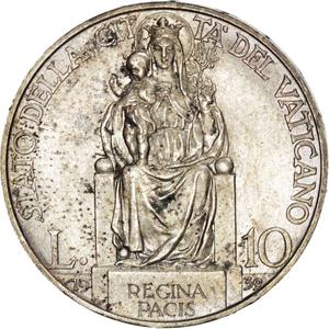 Vatican / Ten Lire 1939 - reverse photo