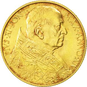 Vatican / One Hundred Lire 1935 Gold - obverse photo
