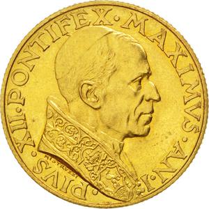 Vatican / One Hundred Lire 1939 Gold - obverse photo