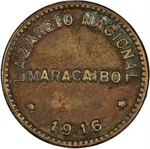 Venezuela / One-eighth Bolivar Token 1916 Maracaibo Leper Colony - obverse photo