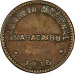 One-eighth Bolivar Token 1916 Maracaibo Leper Colony: Photo Coin, Venezuela, One-eight Bolivar Token 1916 Maracaibo Leper Colony / thumbnail