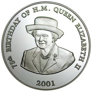 Zambia / Four Thousand Kwacha Silver 2001 Queen's 75th Birthday - reverse photo