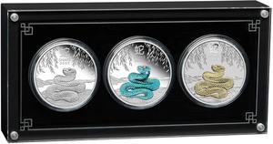 Australia / Australian Lunar Series III 2025 Year of the Snake 1oz Silver Trio - photo