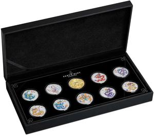 Australia / Australian Lunar Series III 2024 Year of the Dragon 1/2oz Silver Ten-Coin Set - photo