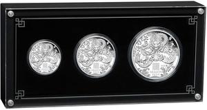 Australia / Australian Lunar Series III 2024 Year of the Dragon Silver Proof Three-Coin Set - photo