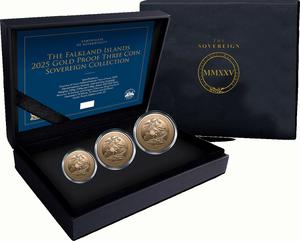 Falkland Islands / The Falkland Islands 2025 Gold Proof Three Coin Sovereign Collection - photo