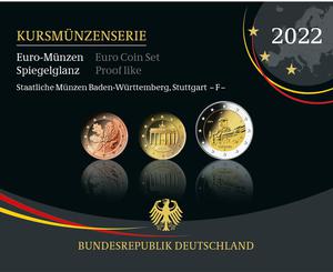 Germany / 2022 Euro-Münzen Spiegelglanz Staatliche Münzen Baden-Württemberg, Stuttgart -F- - photo
