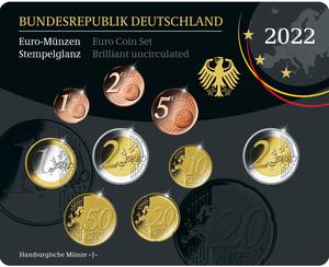 Germany / 2022 Euro-Münzen Stempelglanz Hamburgische Münze -J- (2022 BU Set - Hamburg) - photo