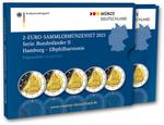 2-Euro-Sammlermünzenset 2023 Serie: Bundesländer II  - Hamburg Elbphilharmonie - Spiegelglanz: Photo 2 euro collector coins set 2023 "Bundesländer" (mint gloss)