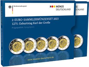 Germany / 2-Euro-Sammlermünzenset 2023 1275. Geburtstag Karl der Große - Spiegelglanz - photo