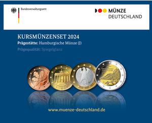 Germany / Kursmünzenset 2024 Spiegelglanz (J) / Proof Set 2024 (Hamburg) - photo