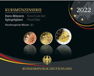 Germany / 2022 Euro-Münzen Spiegelglanz Hamburgische Münze -J- (2022 Proof Set - Hamburg) - photo