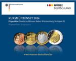 Kursmünzenset 2024 Spiegelglanz (F) / Proof Set 2024 (Stuttgart): Photo Business strike series collector coins 2024 mint gloss (F)
