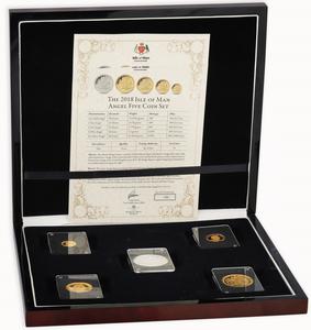 Isle of Man / The 2018 Isle of Man Angel Five Coin Set - photo