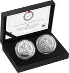 The Isle of Man 2025 Silver 1oz Angel Pair: Photo 2025 Angel 1oz Silver Proof & Reverse Proof Two Coin Set