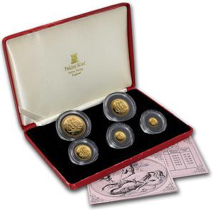 Isle of Man / Gold Angel 5-Coin Proof Set 1989 - photo
