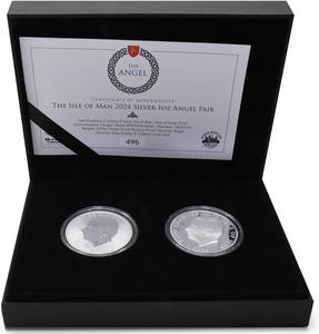 Isle of Man / The Isle of Man 2024 Silver 1oz Angel Pair - photo