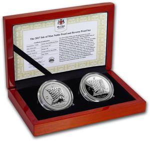 Isle of Man / The 2017 Isle of Man Noble Proof and Reverse Proof Set - photo