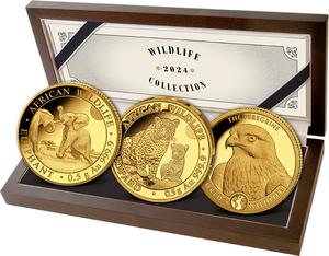 Multiple Countries / Wildlife Collection 2024 Gold Half Gram Coins - photo