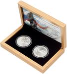 Czech Lion and Slovak Eagle 2025, Silver: Photo Set of two 1 oz silver bullion coins Czech Lion and Eagle 2025