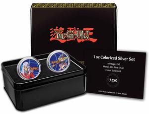 Niue / Yu-Gi-Oh! Colorized Silver Set - Maximillion Pegasus and Dark Magician Girl - photo