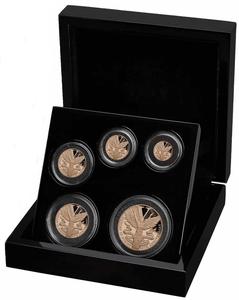 Saint Helena / 80th Anniversary of VE Day Sovereign Gold Proof Five Coin Set - photo