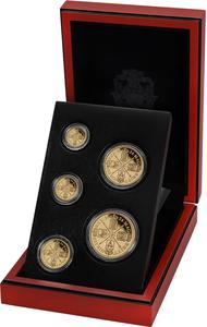 Saint Helena / The Cruciform and Sceptre Guinea Gold Proof Five Coin Set - photo