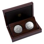Big 5 Lion and Krugerrand Proof Set - Silver, 2025: Photo 2 oz Silver Coin Set - Big Five III - Lion + Krugerrand - 2025