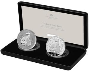 United Kingdom / The Royal Tudor Beasts The Greyhound of Richmond 2025 UK Silver Proof Two-Coin Set - photo