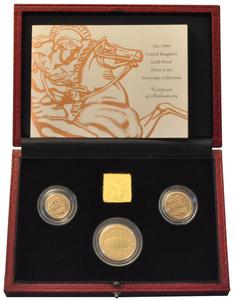 United Kingdom / The 1999 United Kingdom Gold Proof Three-Coin Sovereign Collection - photo
