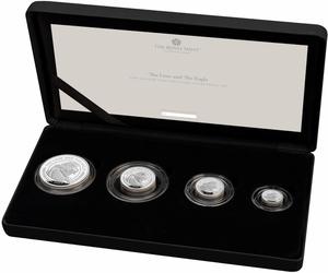 United Kingdom / The Lion and The Eagle 2024 UK Four-Coin Fractional Silver Proof Set - photo