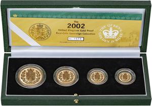 United Kingdom / The 2002 United Kingdom Gold Proof Four-Coin Sovereign Collection - photo