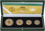 The 2002 United Kingdom Gold Proof Four-Coin Sovereign Collection: Photo 2002 4-Coin Gold Proof Sovereign Set